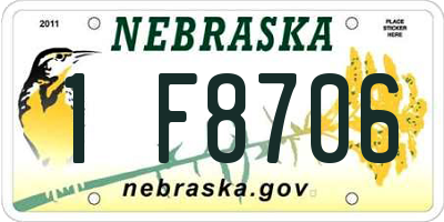 NE license plate 1F8706