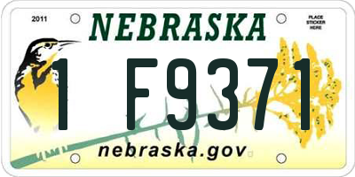 NE license plate 1F9371