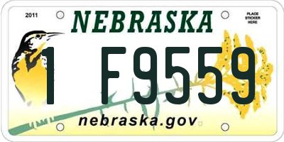 NE license plate 1F9559