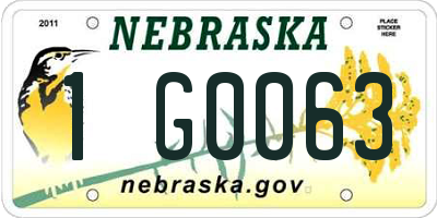 NE license plate 1G0063