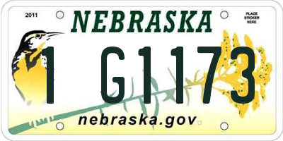 NE license plate 1G1173