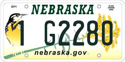 NE license plate 1G2280