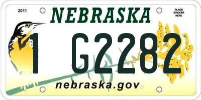 NE license plate 1G2282