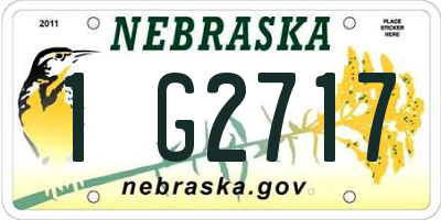 NE license plate 1G2717