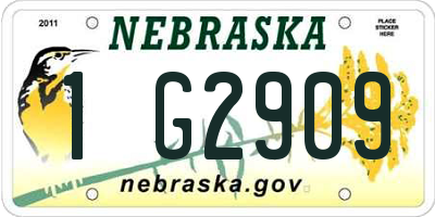 NE license plate 1G2909