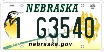 NE license plate 1G3540