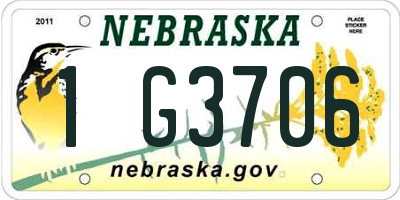 NE license plate 1G3706
