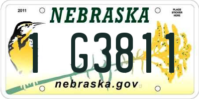 NE license plate 1G3811
