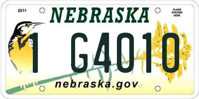 NE license plate 1G4010