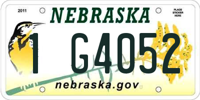 NE license plate 1G4052