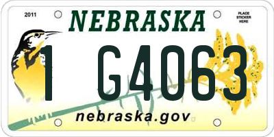 NE license plate 1G4063