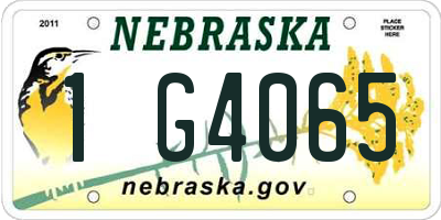 NE license plate 1G4065