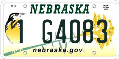 NE license plate 1G4083
