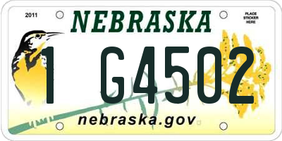 NE license plate 1G4502