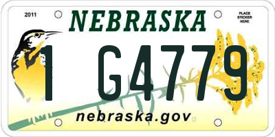 NE license plate 1G4779
