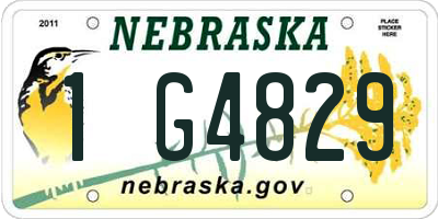 NE license plate 1G4829