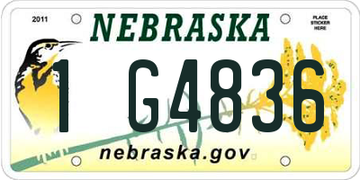 NE license plate 1G4836