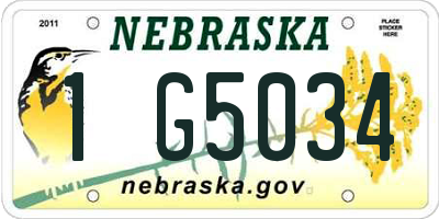 NE license plate 1G5034