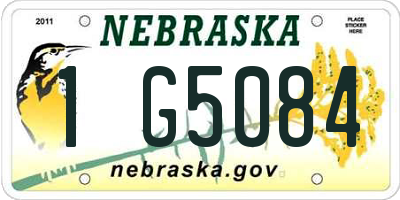 NE license plate 1G5084