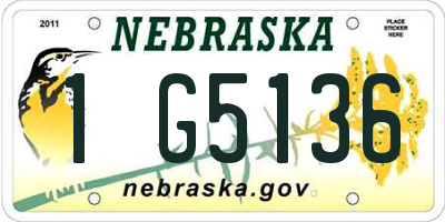 NE license plate 1G5136