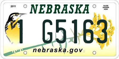 NE license plate 1G5163
