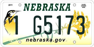 NE license plate 1G5173