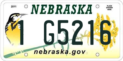 NE license plate 1G5216