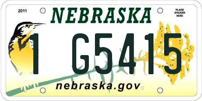 NE license plate 1G5415