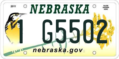 NE license plate 1G5502