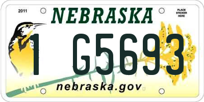 NE license plate 1G5693