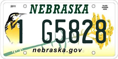 NE license plate 1G5828