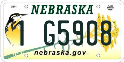 NE license plate 1G5908