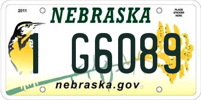 NE license plate 1G6089