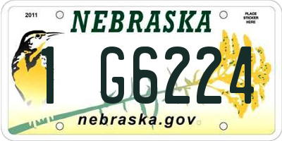 NE license plate 1G6224