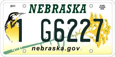 NE license plate 1G6227