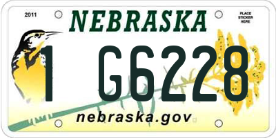 NE license plate 1G6228
