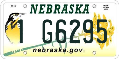 NE license plate 1G6295