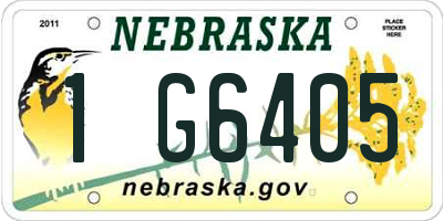 NE license plate 1G6405