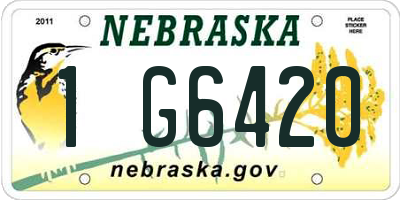 NE license plate 1G6420