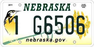 NE license plate 1G6506