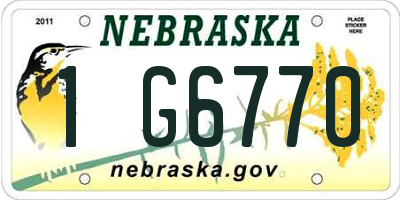 NE license plate 1G6770