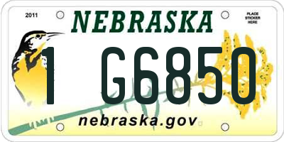 NE license plate 1G6850