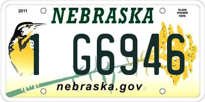 NE license plate 1G6946