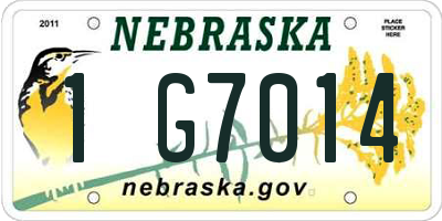 NE license plate 1G7014
