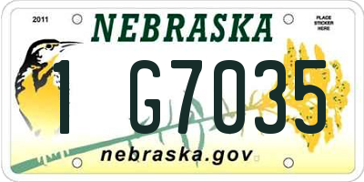 NE license plate 1G7035