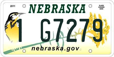 NE license plate 1G7279