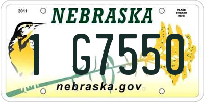 NE license plate 1G7550