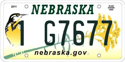NE license plate 1G7677
