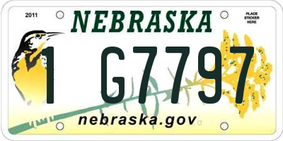 NE license plate 1G7797