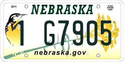 NE license plate 1G7905